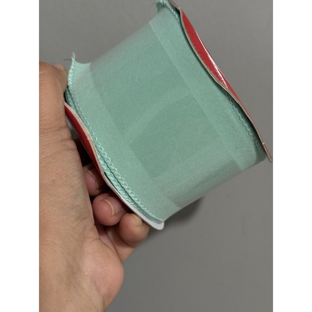 Lot 4 -Ribbon It Wired Edge Ribbon 2.5" Wide x 30 Feet  turquoise, Velvet - Picture 3 of 9